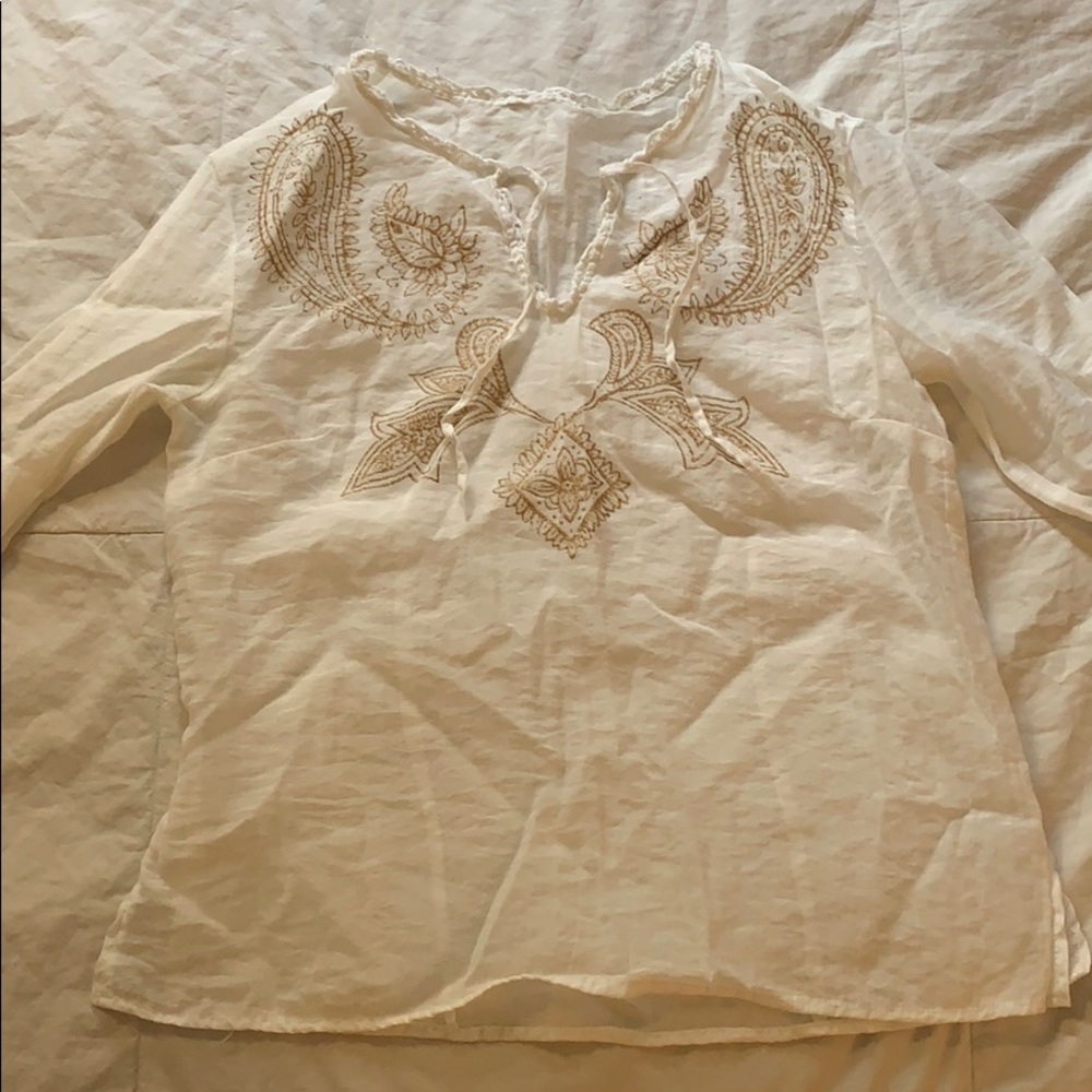 White long sleeve bikini cover up